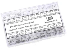 Watch Case Back Screws Assorted Pack of 360Pcs.Watchmakers Repair Parts