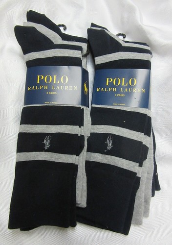 Polo Ralph Lauren Men's 6-Pack Supersoft Flat Socks Pony Embroidery Sz 10-13 NWT - Picture 2 of 5