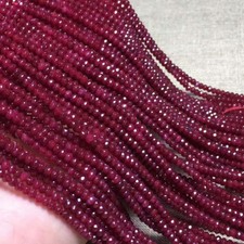 Faceted 2x4mm Natural Brazil Red Jade Gemstone Rondelle Loose Beads 15 inches