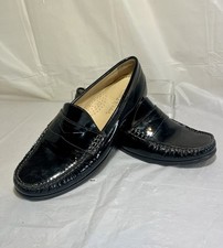Cole Haan Black Womens Patent Leather Penny Loafers Shoes size 7 B