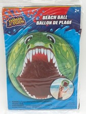 Splash-N-Swim Inflatable Dinosaur Beach Ball 20-Inch Diameter Green  Red For Ag