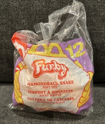 Furby Diamondback Snake #12 McDonald's Happy Meal Toy, Year 2000, Plush W/clip