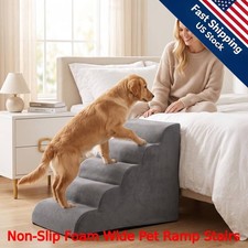 Pet Step Wide Soft Foam with Non-Slip Cover for Sofa and Bed Use Pet Ramp Stairs