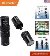 Multi-Function Cue Tip Tool: Scuffer, Shaper  Joint Protector - Lightweight