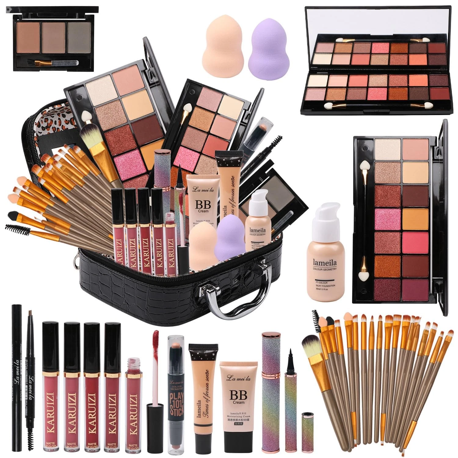 All in One Makeup Kit Full Kit Multipurpose Essential with Eyeshadow Palette,...