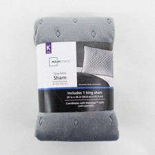 Mainstays grau Nerz King Kissenbezug 20x36 in neu mit Etikett