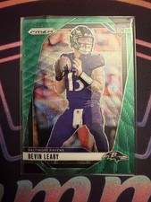 2024 Panini Prizm - Rookies Devin Leary #327 Green Wave Prizm (RC) Ravens