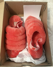 UGG Fluff Yeah Slide Women s Pink Fur Shearling Slippers US 6 EU 38
