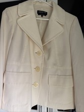Jones New York Blazer Women Size 6 Cream Lined Jacket