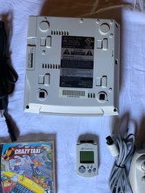 SEGA Dreamcast Console Bundle crazy taxi,  White VMU Tested OEM Controler
