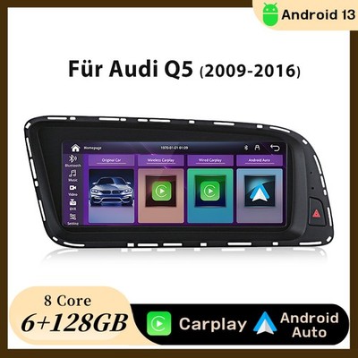 Carplay Android 13 Autoradio WIFI GPS Navi BT DAB+ 6+128G Für Audi Q5 2009-2016