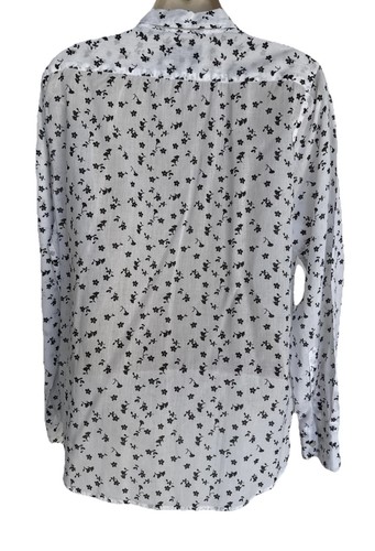 Nili Lotan Libby Kragen Button Down Hemd Größe Medium M in weiß/schwarz geblümt - Bild 5 von 11