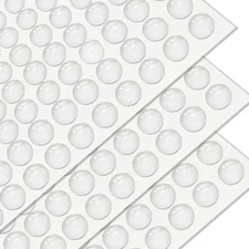 300 PCS 3/8 inch Cabinet Door Bumpers,Circular Self-Adhesive Clear Rubber Bum...