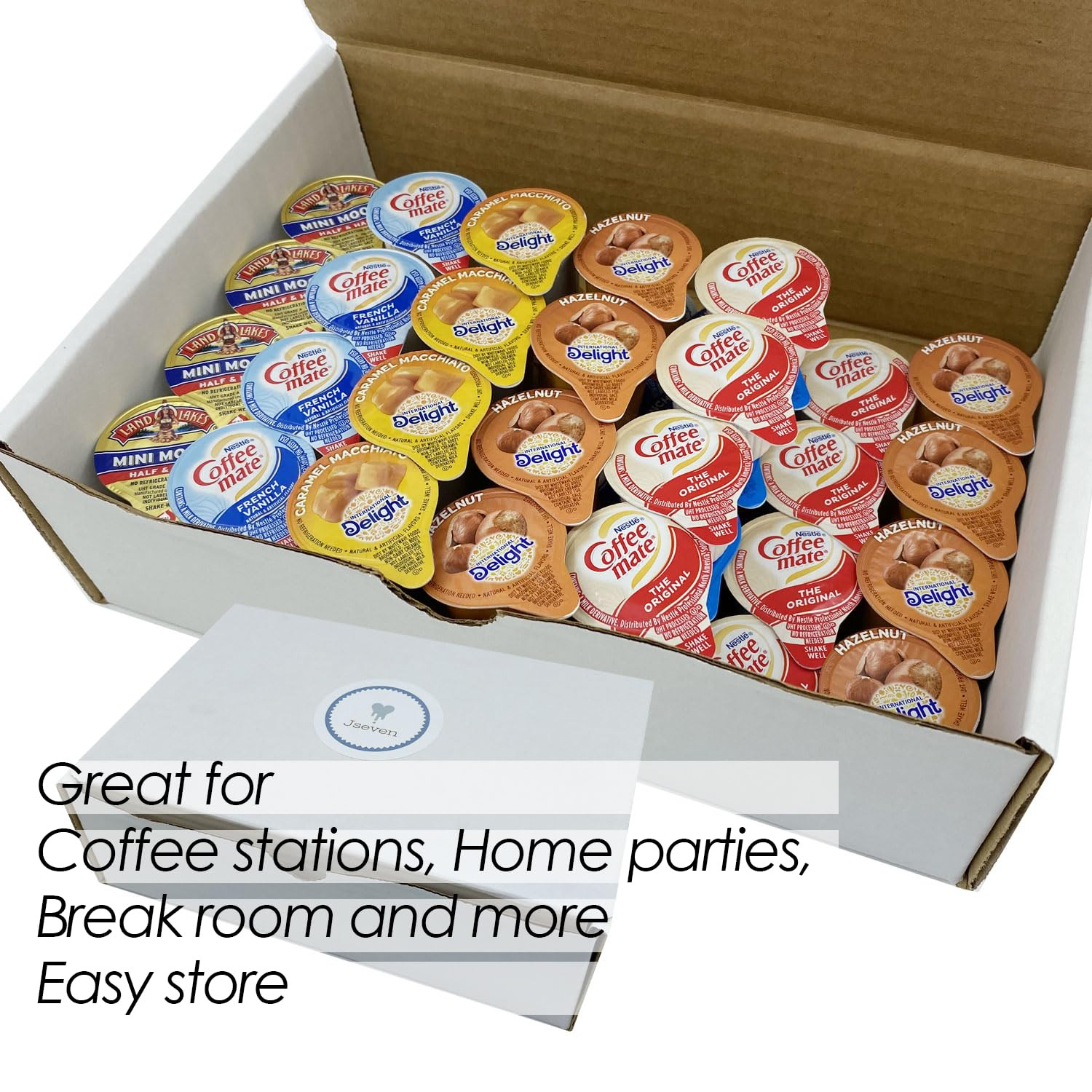 Various Flavors Assortment Single Serve Coffee Cream Creamer Set, Various Swe...