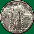 1917 Type 2 Standing Liberty Quarter Almost Uncirculated AU Coin #39259