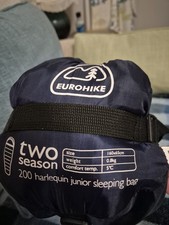 Eurohike 200 Harlequin Junior Sleeping Bag. Two Season. Excellent Used Condition