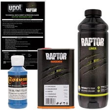 U-POL Raptor Tintable Reflex Blue Spray-On Truck Bed Liner Coating, 1 Liter
