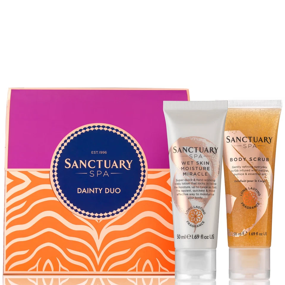 Sanctuary Dainty Duo Gift Set Wet Skin Moisture Miracle/Body Scrub 50ml
