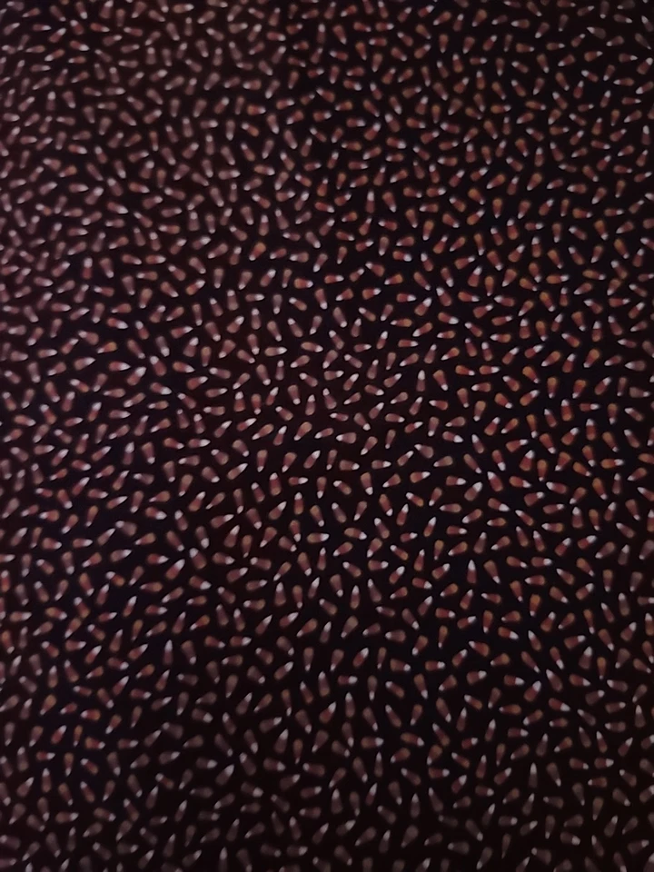 Halloween CANDY CORN Micro Print Black Cotton Quilt Scrapbook Fabric 1/2 Yard  - Image 2 of 4