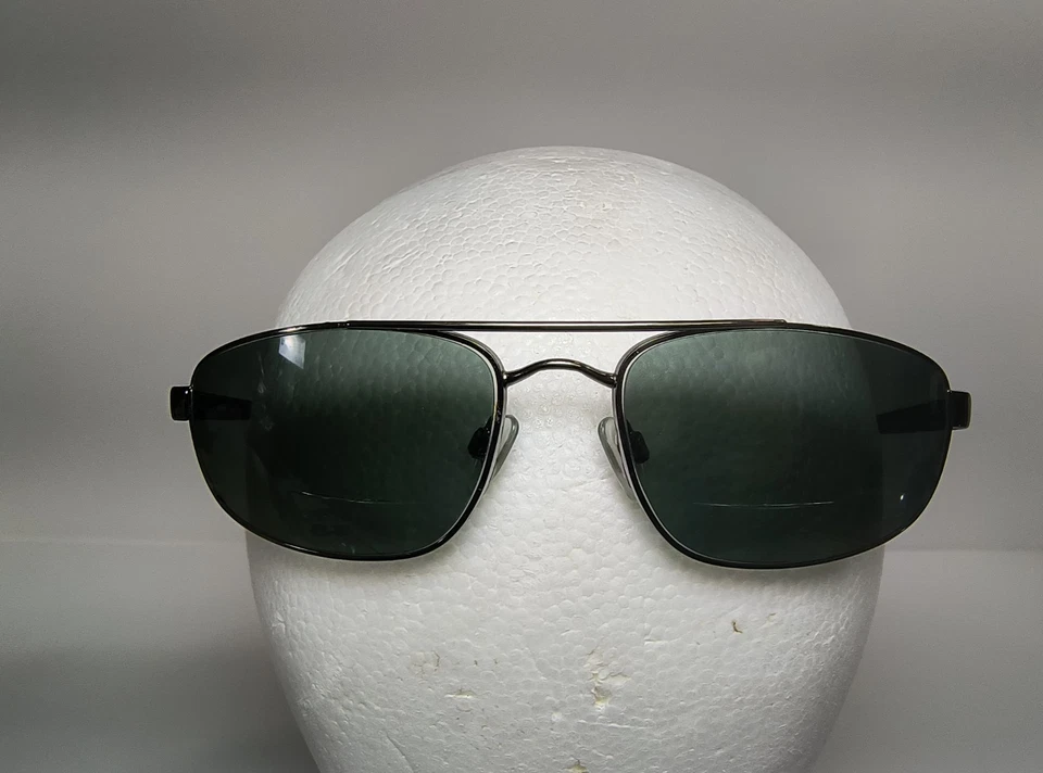 Gafas de sol envolventes rectangulares de metal plateado Revo 3014 080/K3 monturas 61-18 125 Italia Foto 2 de 4