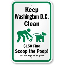 Dog Poop Sign Aluminum Weatherproof Outdoor Garden Metal Warning Plaque