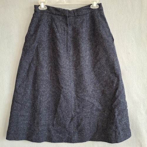 Vintage Intuitions Size 8 Gray Pure Wool Midi Skirt Pockets Made USA Zipper - Picture 8 of 16