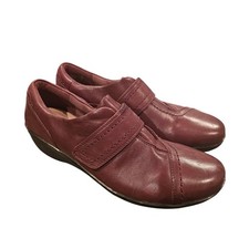 CLARKS Everlay Dixey Womens Slip On Loafer Burgundy Leather US Size 7M
