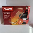 Pyrex 4pc Portables Easy Grab Baking Dish Set W/ORIGINAL HOT/COLD PK & BOX-pics