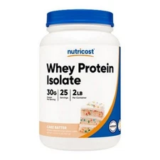 Whey Protein Isolate Powder Cake Batter 2 Lbs By Nutricost