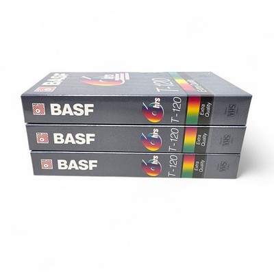 BASF T-120 VHS Video Cassette Tape Extra Quality 6 Hours Lot Of 3 NEW