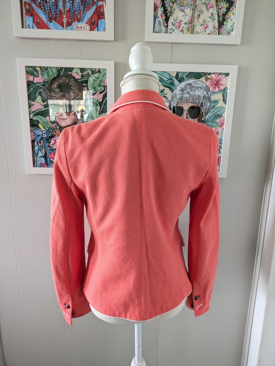 Gap Coral Academy Blazer Jacket Striped Lining 6 Sporty Preppy Classic View 5