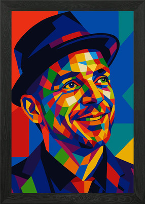 Frank Sinatra buntes Portrait gerahmtes Wandbild Poster Leinwanddruck Bild