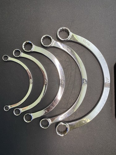 MAC Tools Half Moon Curved Obstruction Double Box End Wrench Set USA Lot Of 5