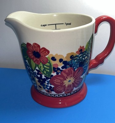Pioneer Woman 4 cup Measuring Pitcher Dazzling Dahlias