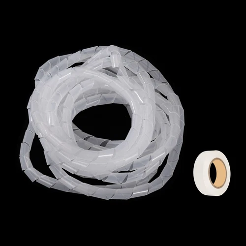 Spiral Cable Wrap 14.8ft/4.5M 14mm Cable Sleeve Cord Organizer Flexible PE White