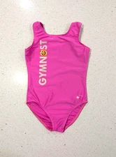 HAPPY GYMNAST Destira Gymnastics Dance Leotard Child Medium NEON HOT PINK Emoji