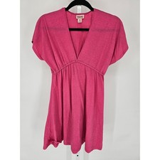 Vtg Y2K Mossimo Womens Sz S Mini Dress Bright Pink V Neck