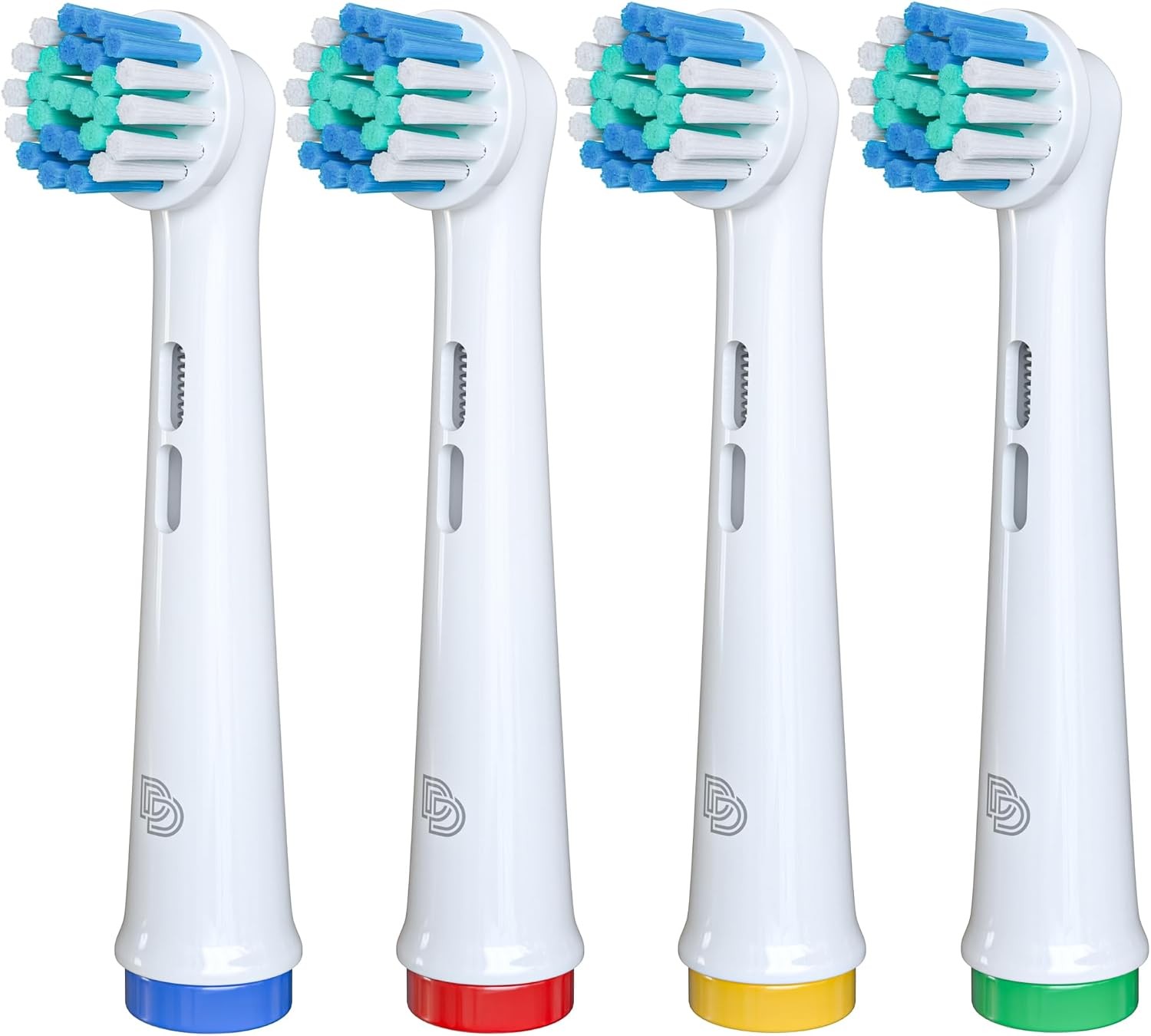 4 Pack Electric Toothbrush Heads Compatible with Oral B, White Soft Bristle