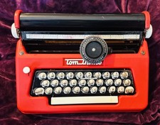 Vintage Manual Tom Thumb Children's Kid's Red Typewriter in Original Box thumbnail