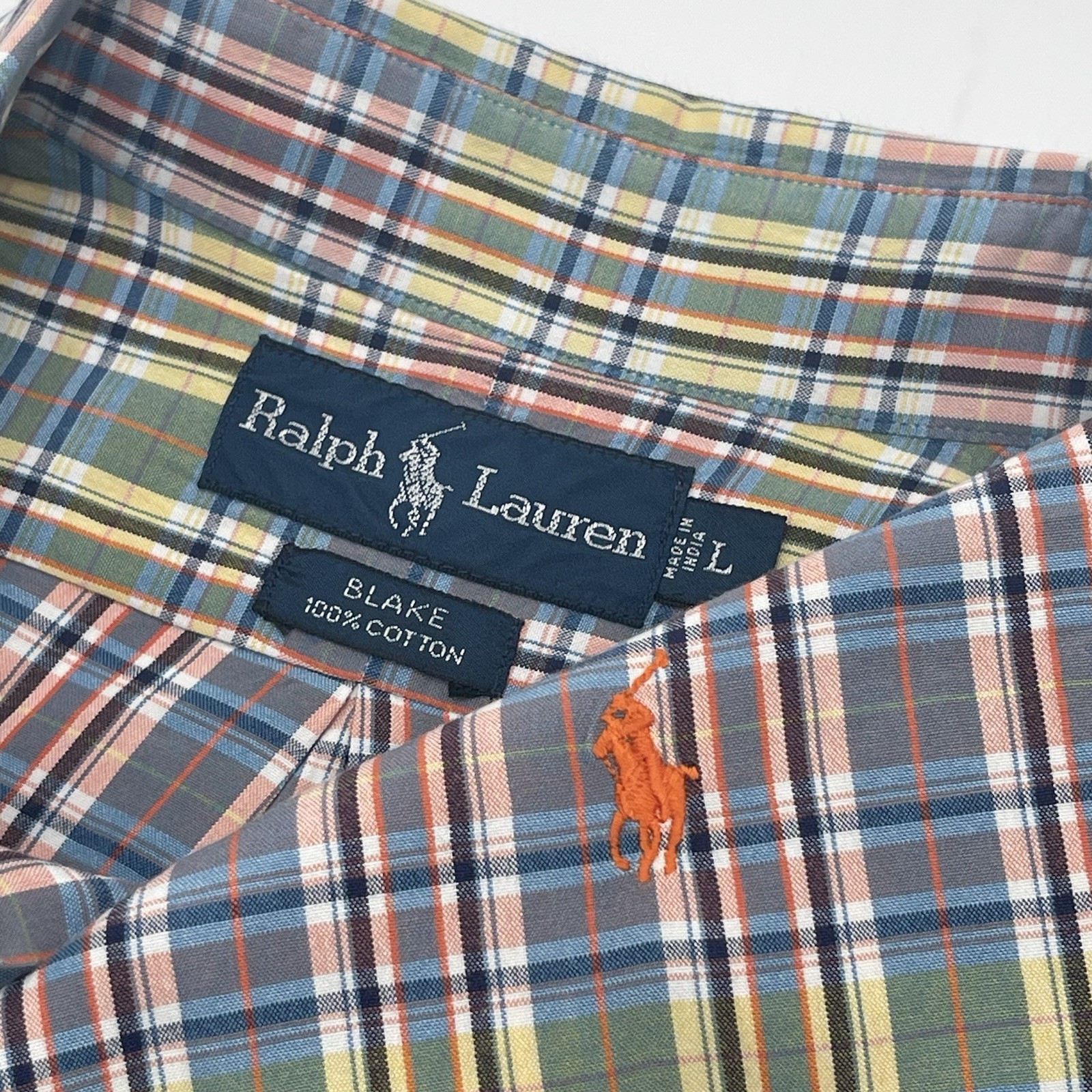 Polo Ralph Lauren Blake camicia uomo grande multicolore a quadri bottoni pony cotone