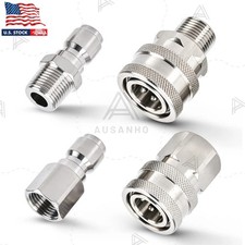 4 x Pressure Washer Quick Connect Fitting Stainless Steel 3/8" Inch NPT Adapter
