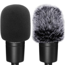 Windscreen Pop Filter Compatible with AT2020,Mic Foam Cover Furry Windscreen ...