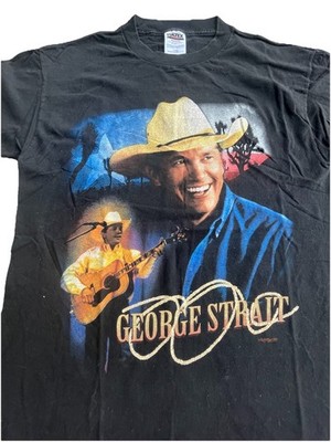 Vintage 90 s  George Strait Country Music Festival Tour T-Shirt Tultex Large EUC