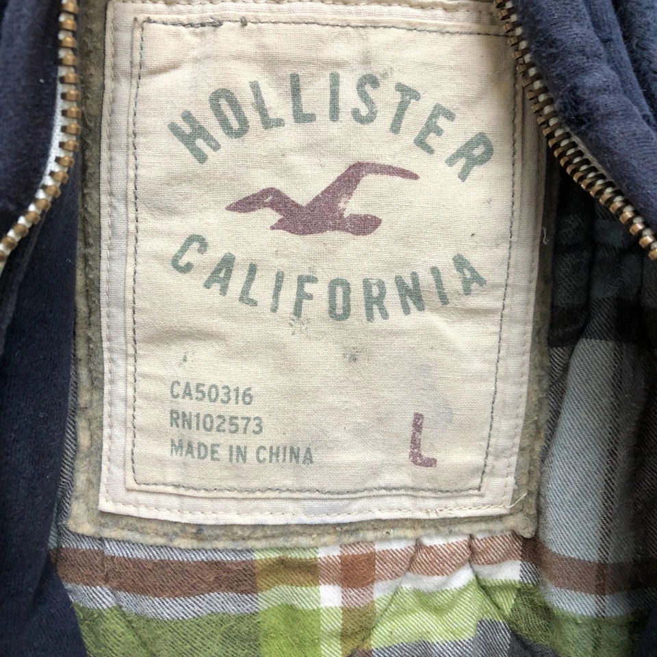 Hollister Sudadera con Capucha Grande Adulto Azul Cremallera Completa Sudadera Manga Larga Forrada Para Mujer Foto 4 de 4