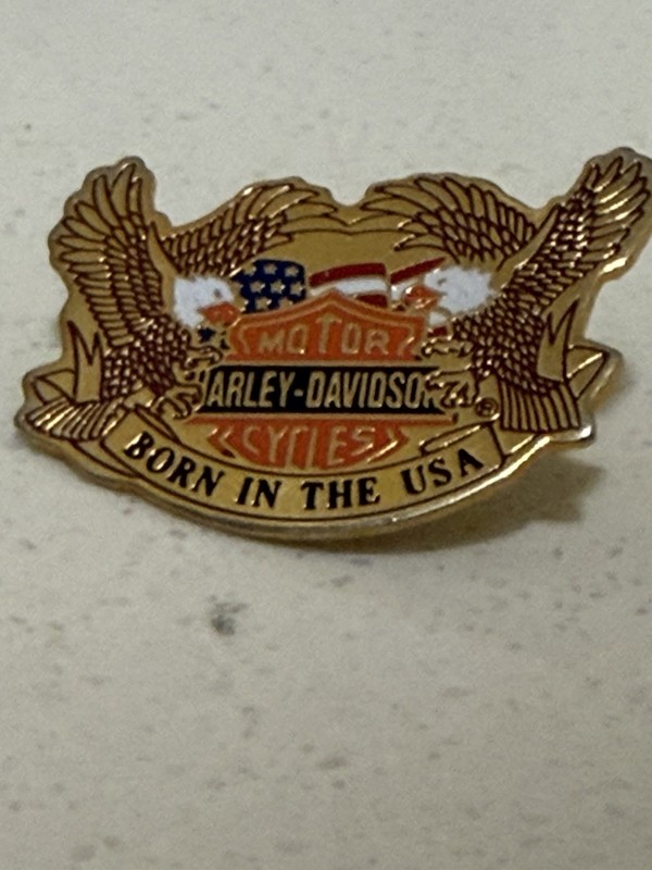 Harley-Davidson Born in the USA Eagle Solid Brass Pin ©1991 Baron
