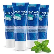 Verve Ultra SLS-Free Toothpaste with Fluoride, 4.5 Ounce Pack of 4 , Ab-aj6