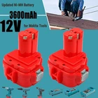 2Pack 12V 3600mAh NI-MH Battery For Makita 1200 1201 1222 1220 1234 PA12 6213D