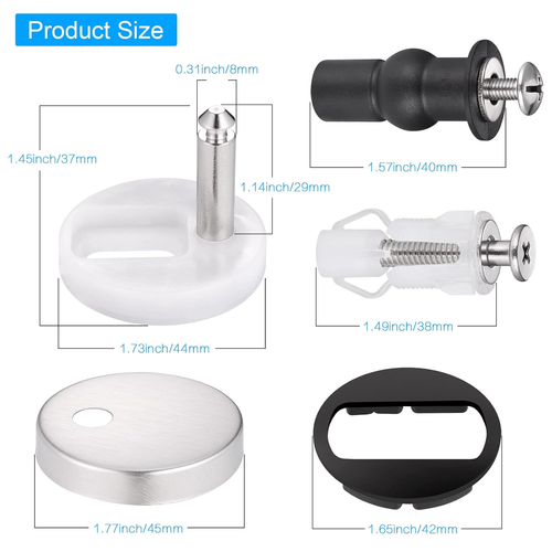 6Pcs Toilet Seat Fixings, Universal Quick Release Toilet Seat Fittings, Stainles - Picture 7 of 9