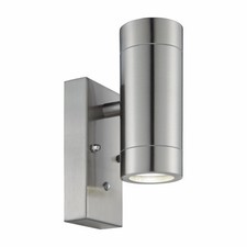 Modern Stainless Steel Up Down Twin Dusk Dawn Sensor IP44 Outdoor Wall Light