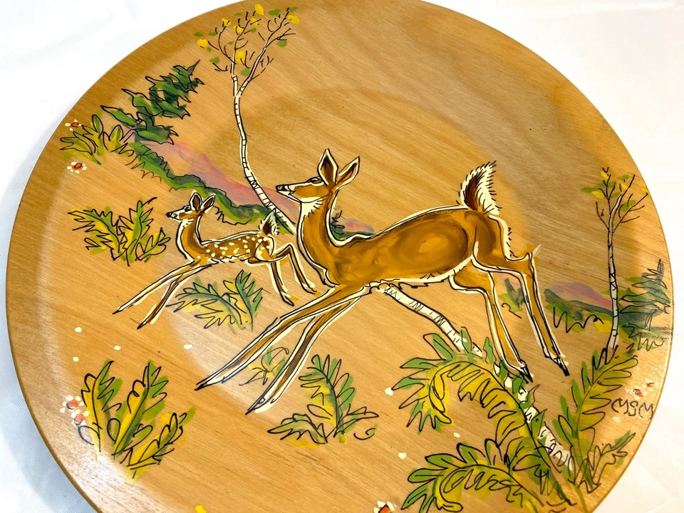 "2 placas de imagen de ciervo de madera hueca Rochester de 9"" vida silvestre Birchland Miller" Foto 3 de 4